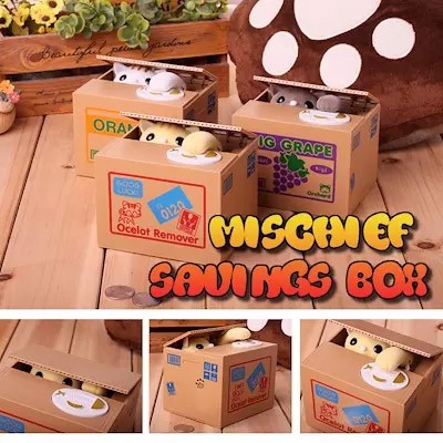 Celengan Unik Steal Money Cat/Panda/Piggy/Doggy Mischief Savings Box Coin Bank
