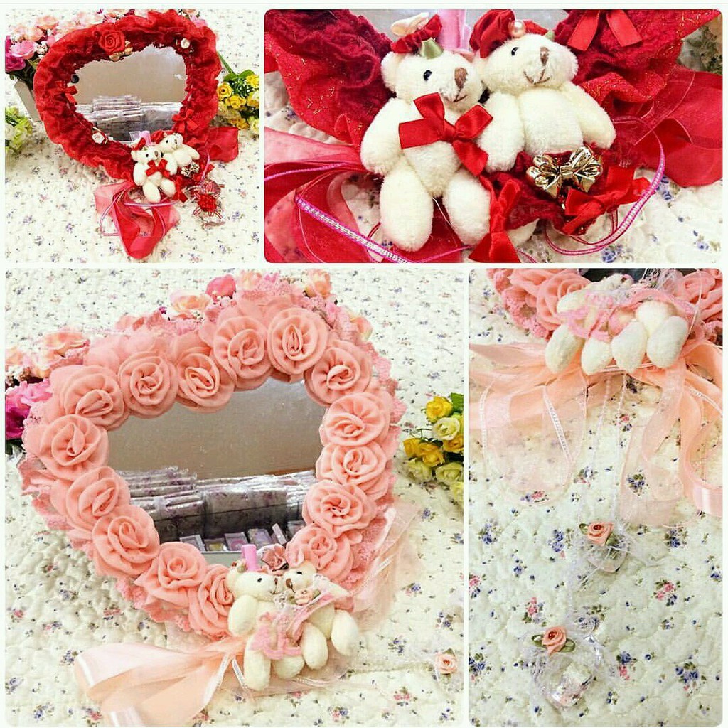 Teddy Bear Heart Hanging Mirror / Cermin Gantung Teddy Bear