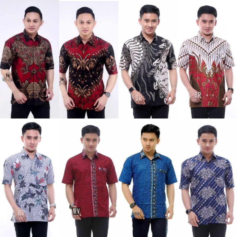 022 Zahira Batik HRB026 Kenongo Hem Kemeja Batik Pria Lengan Pendek