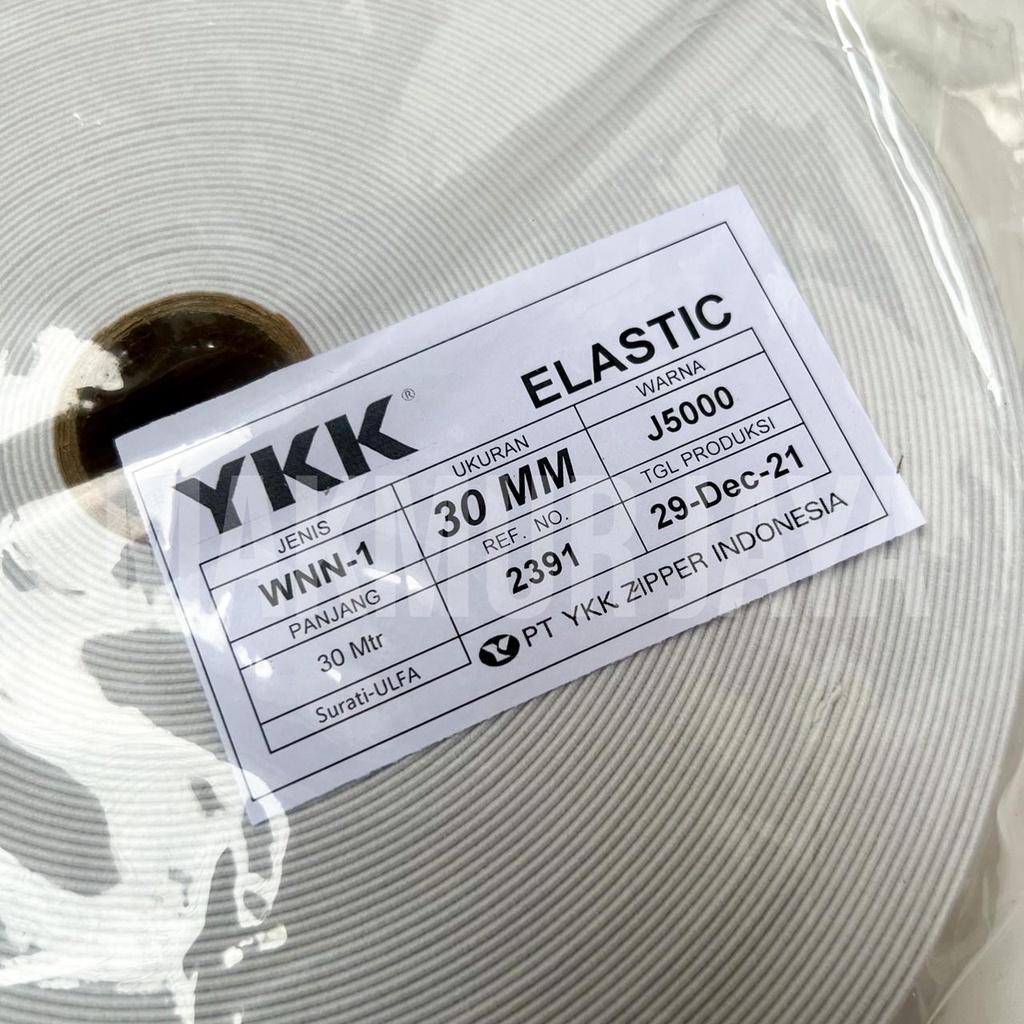 Karet Elastik Elastis YKK Natural WNN-1 3cm 30mm J5000