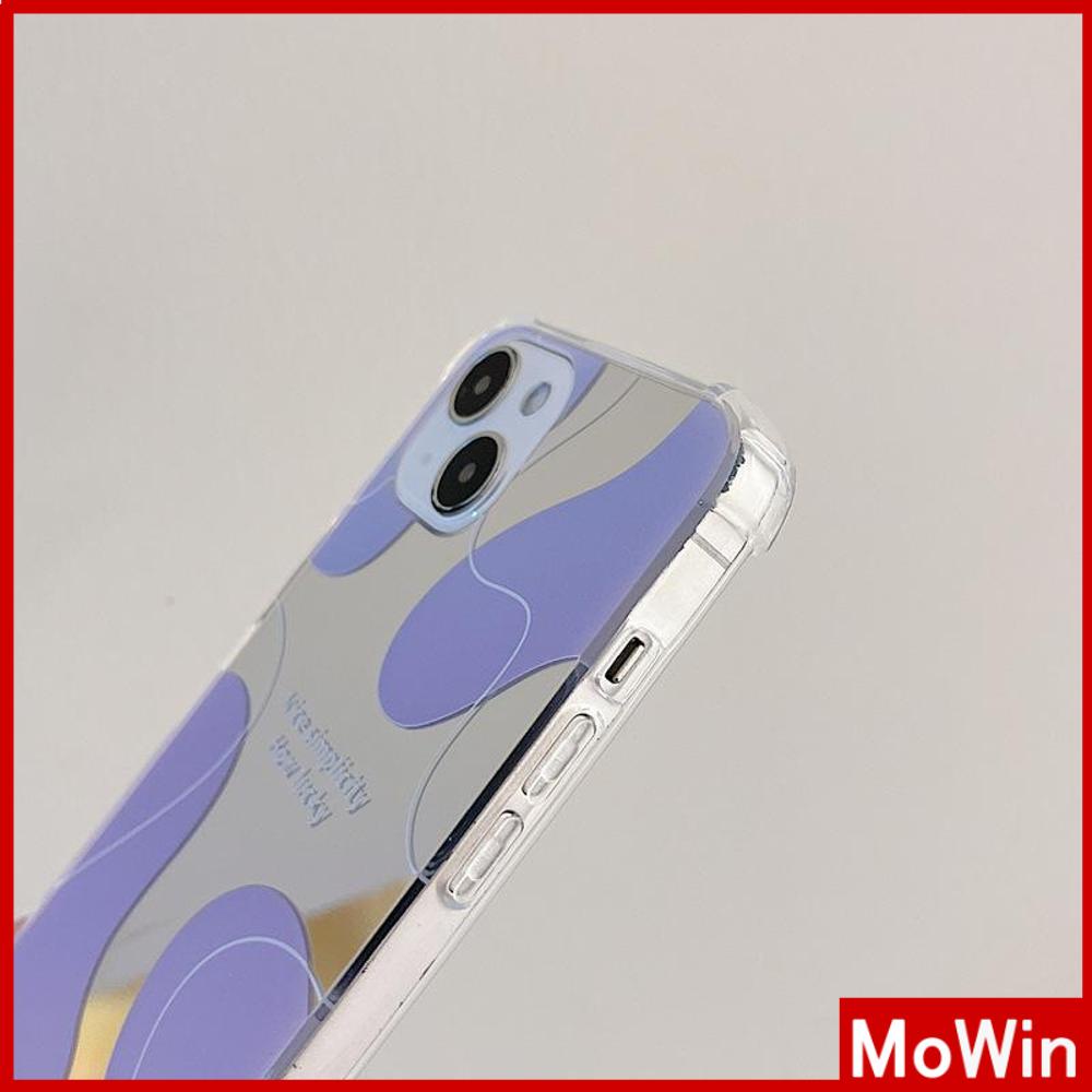 iPhone Case Luxury Acrylic Mirror Airbag Shockproof Protection Camera Romantic Purple Simple Compatible For iPhone 11 Pro Max 13 Pro Max 12 Pro Max 7Plus xr XS Max