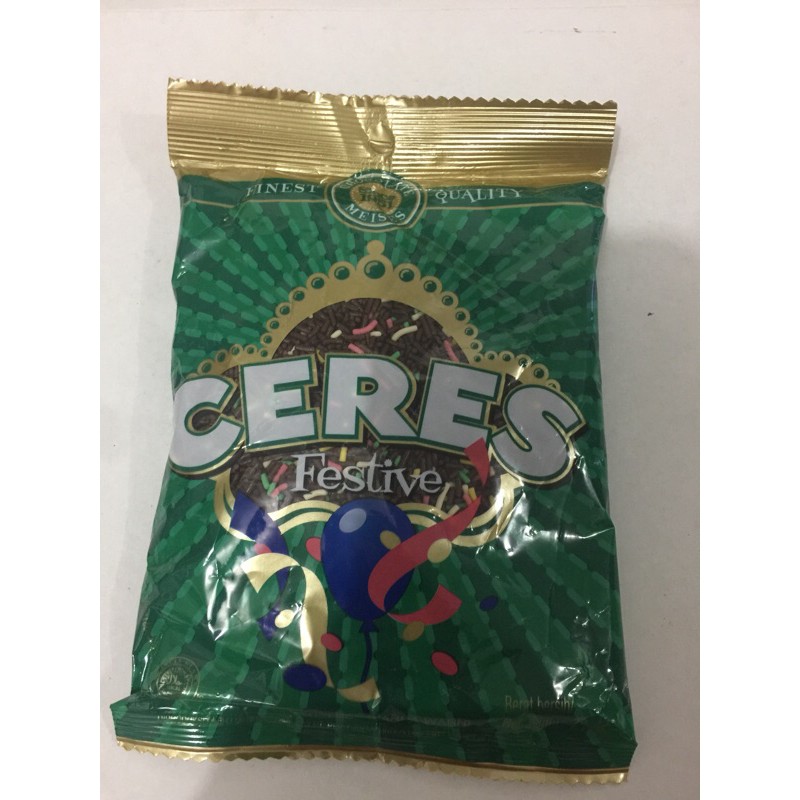 Ceres Festive 225gr  Meses Warna Warni Coklat Butir