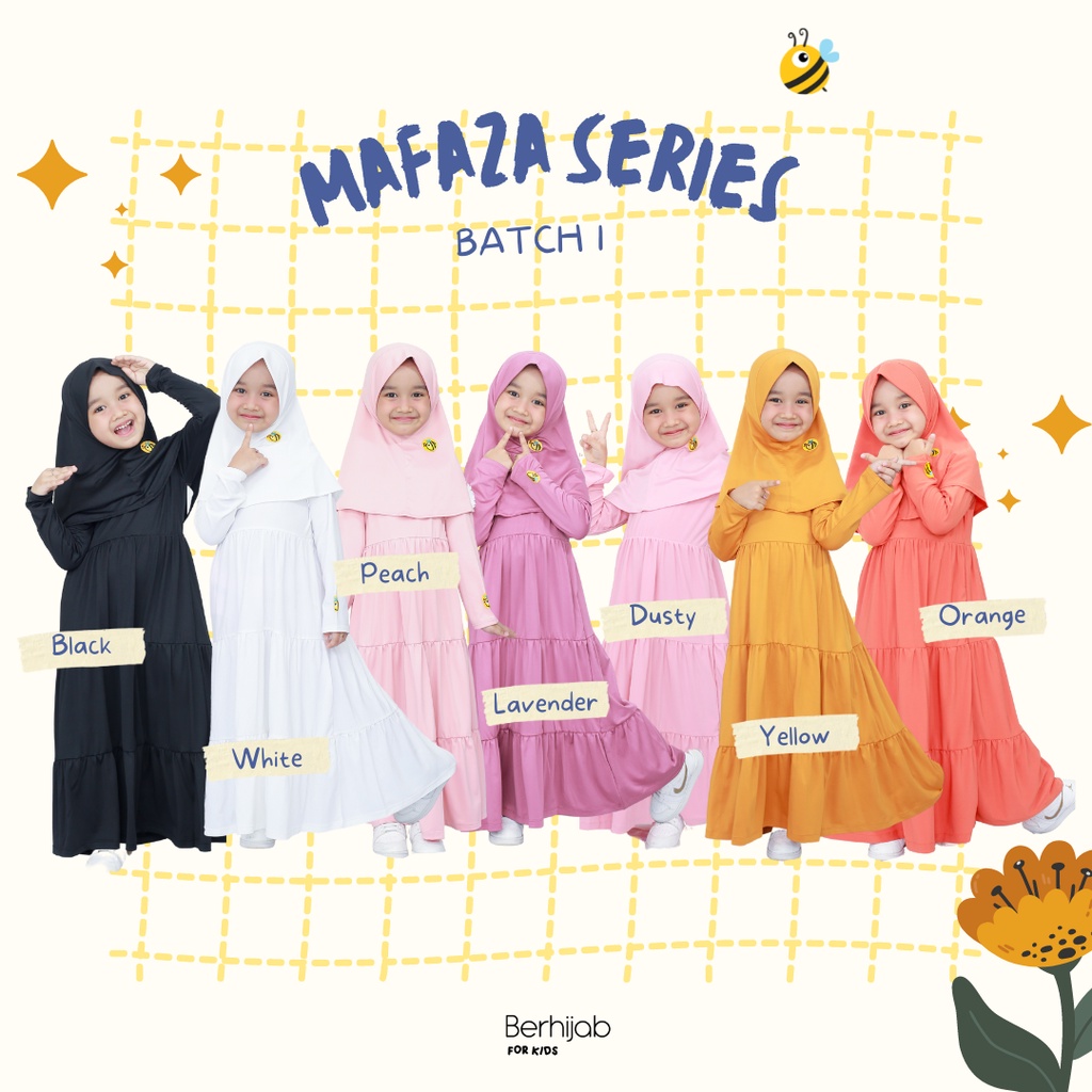 GAMIS ANAK LEBARAN MAFAZA SERIES - gamis anak free hijab usia newborn - 8 tahun #berhijabforkids