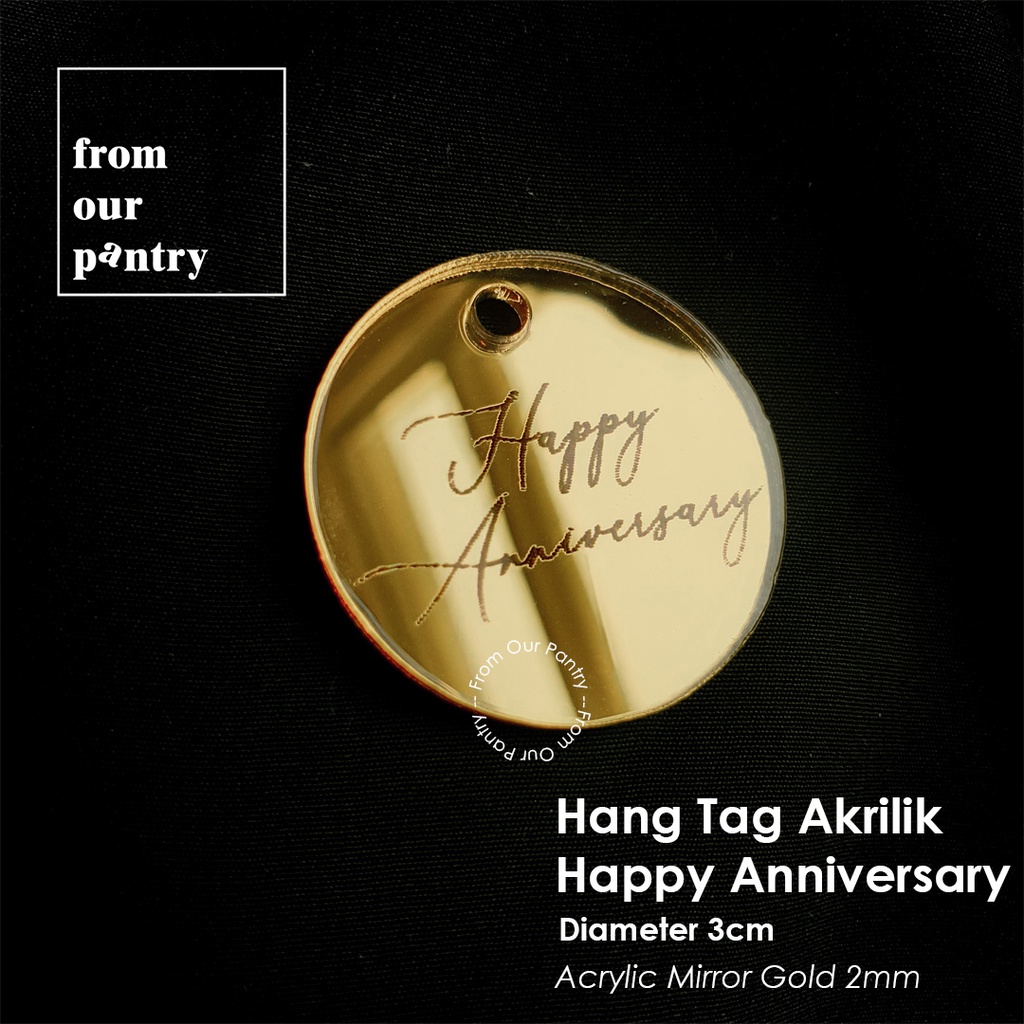 

Happy Anniversary Hang Tag Akrilik - Hiasan Gantungan Kado Hadiah Wedding