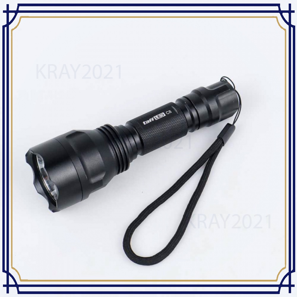 TaffLED Paket Senter LED Cree Q5 + 1xBaterai + Charger + Box - C8