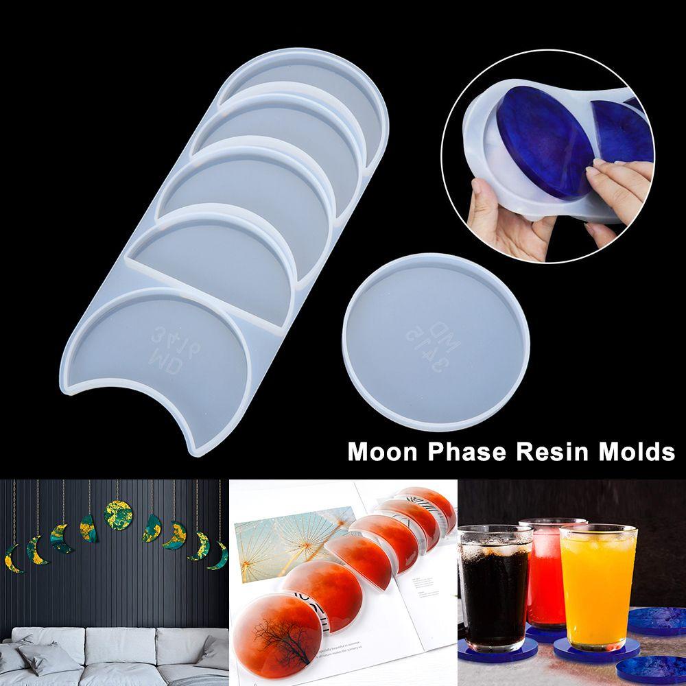 Solighter Cetakan Resin Kerajinan Resin Lunar Eclipse DIY Art Coaster Mold