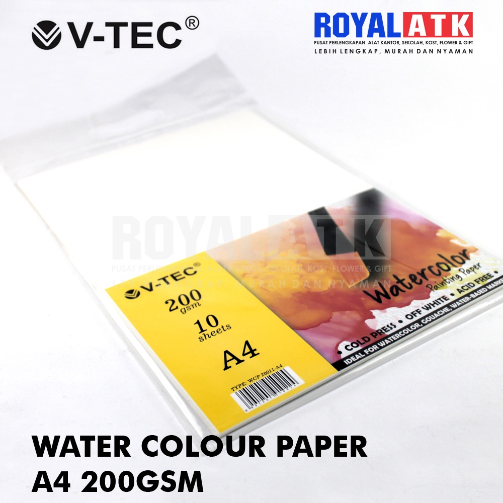 

Water Colour Paper V-tec 20011A4-200gsm 10 sheets