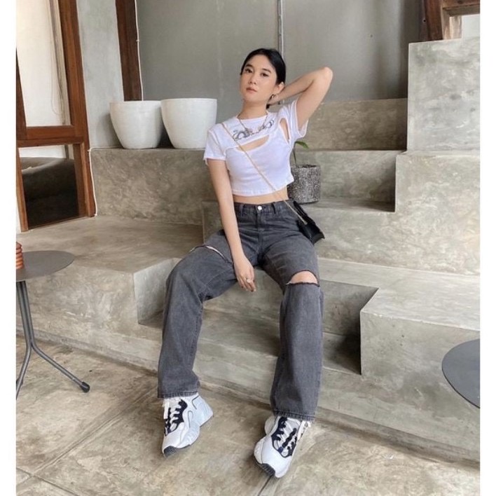 SHANA HIGHWAIST KULOT JEANS SOBEK