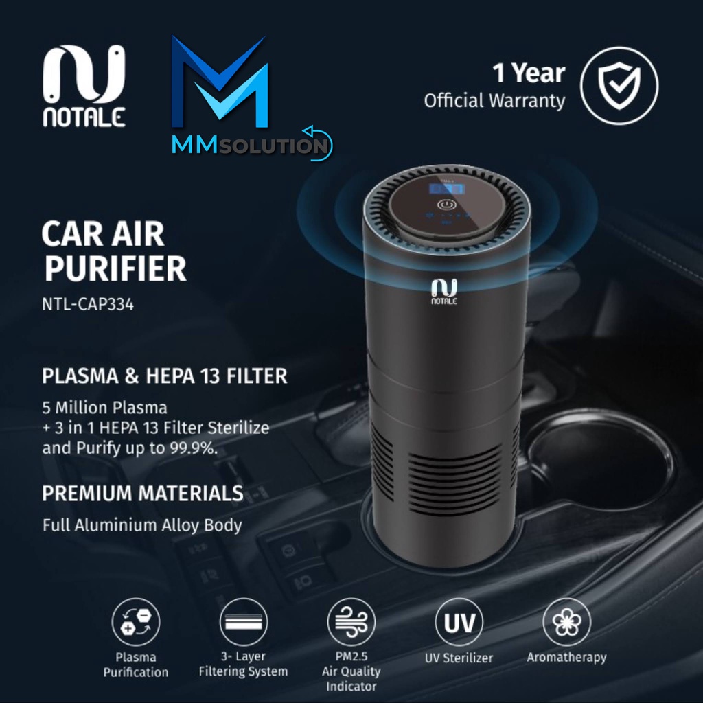 Notale Portable Car Air Purifier UVC Plasma HEPA 13