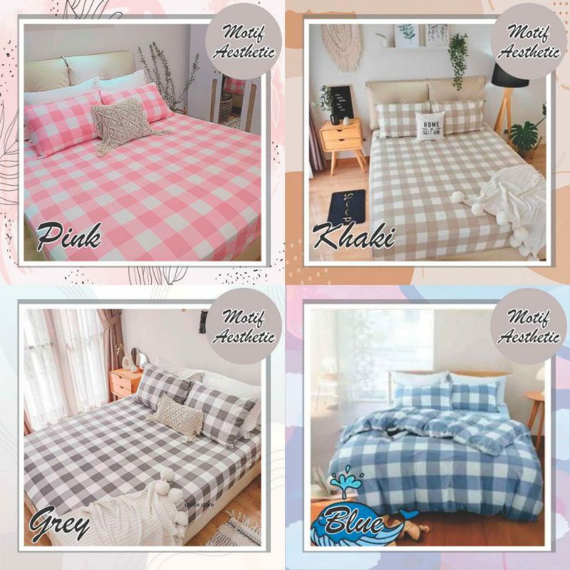 Sprei kotak-kotak aesthetic | Sprei viral | Sprei motif emily