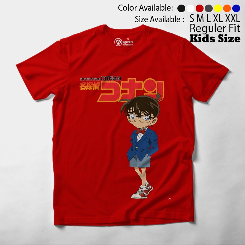 Baju Anak Kaos Distro Atasan Anak Laki-laki Anime Detective Conan Edogawa - Shinichi Kudo