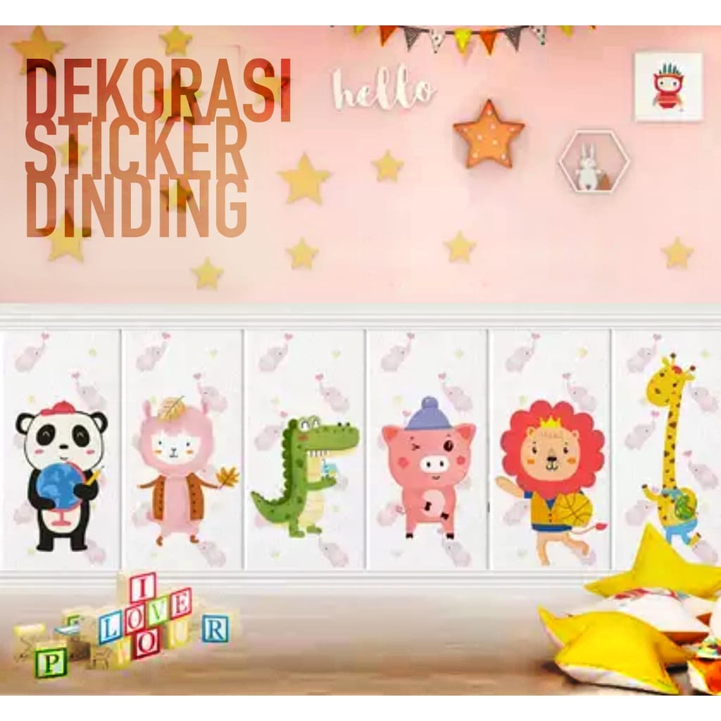 Wallpaper Dinding 3D Foam Motif ANAK - Wallpaper Dinding Ukuran Kecil Motif Hewan anti air waterproof