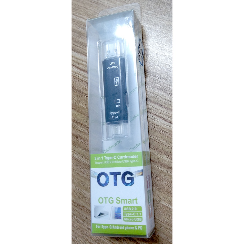 OTG Card Reader USB Type C Micro USB - D-188 - Black