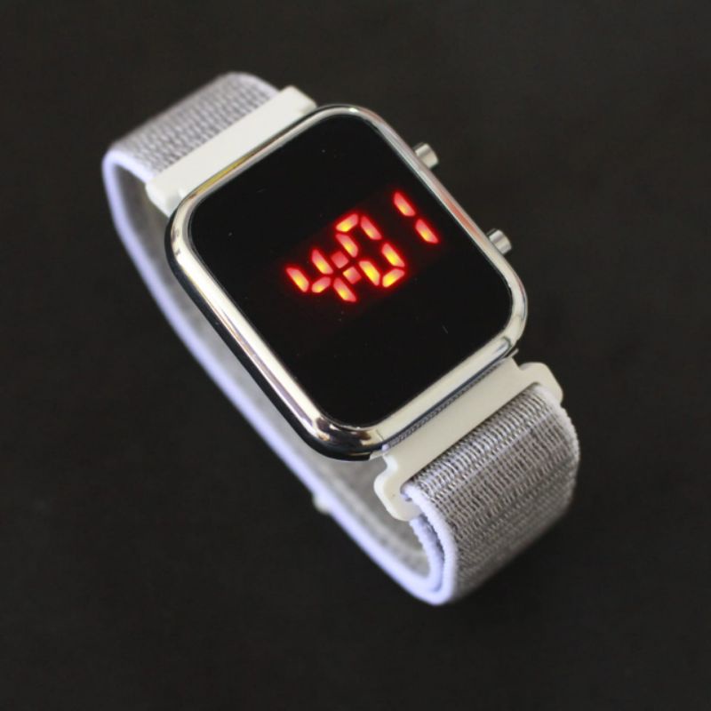 Jam LED Digital Watch Strap Kanvas Segi Jam tangan LED digital Wantia