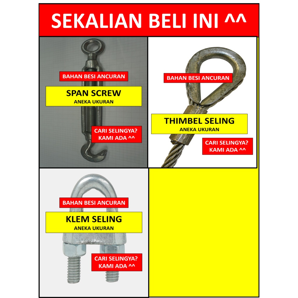 Sling Galvanish 2x3 mm - Kawat Kabel Wire Rope Seling