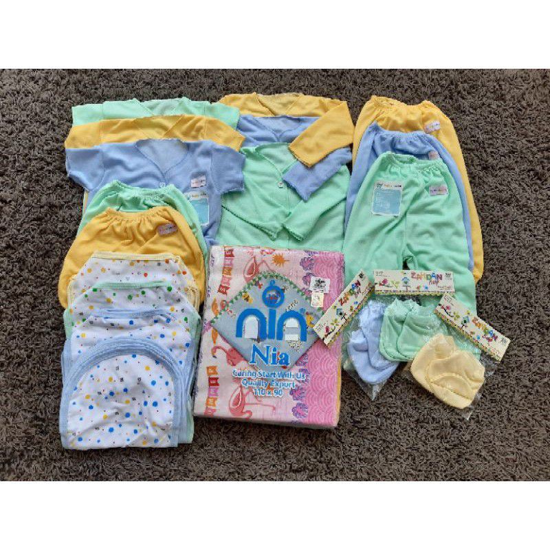 Perlengkapan Bayi lengkap paket 245 Bedong Popok Baju bayi Celana bayi singlet sarung tangan baru lahir SNI promo 8.8