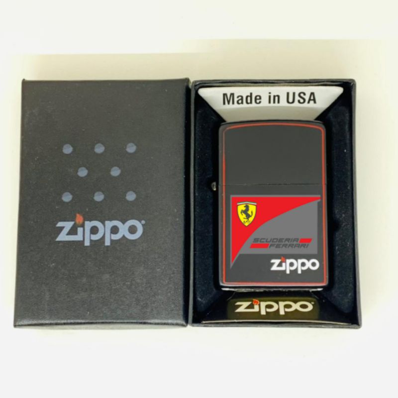 korek api mewah Zippo black x Scuderia Ferrari keren limited bukan supreme