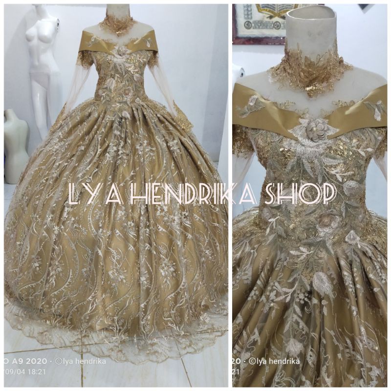 gaun pengantin/ballgown mocca dan coklat