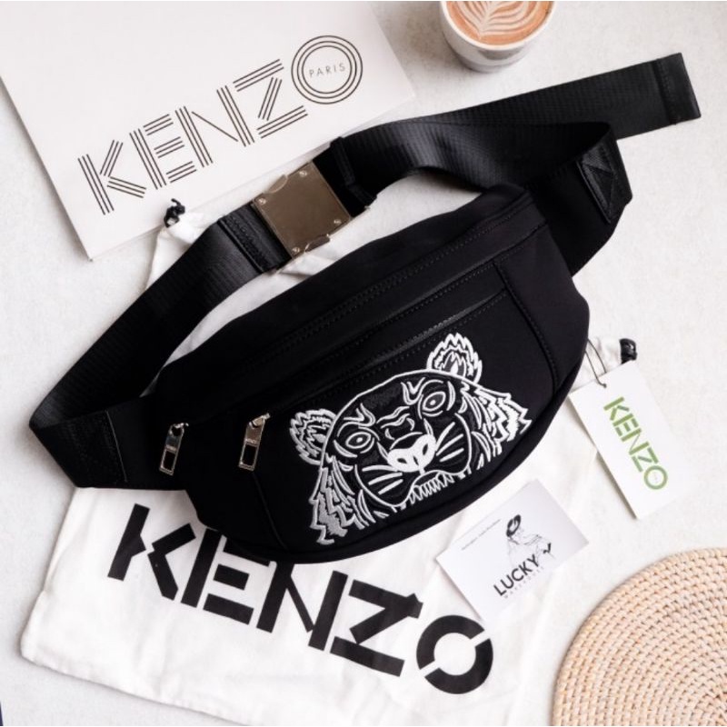 Kenzo Tiger Bumbag Black in White - ORIGINAL 1000%