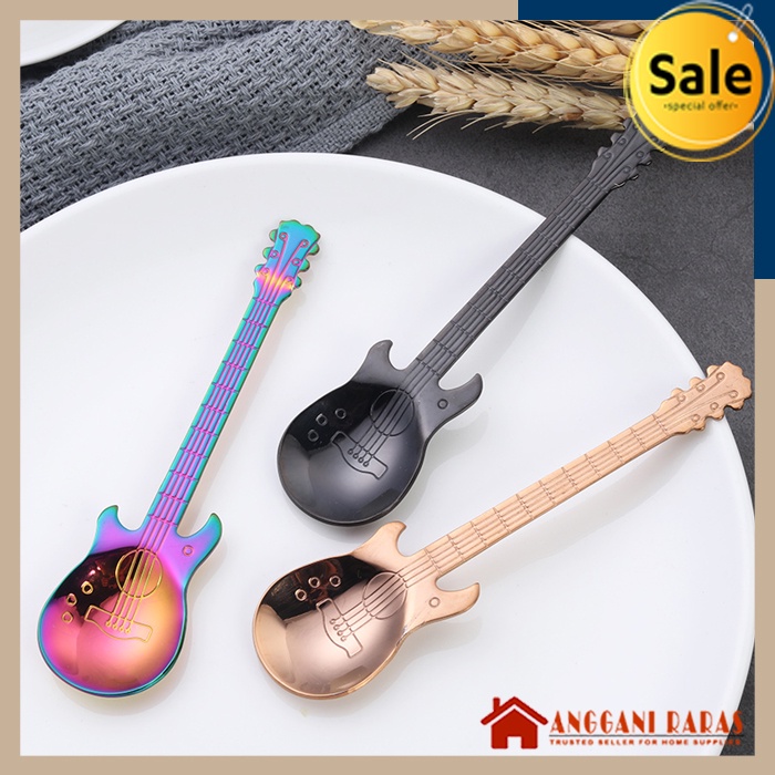 Sendok Teh Stainless Unik Model Gitar Warna Gold Sendok Stainless Kopi Teh Guitar Shape Model