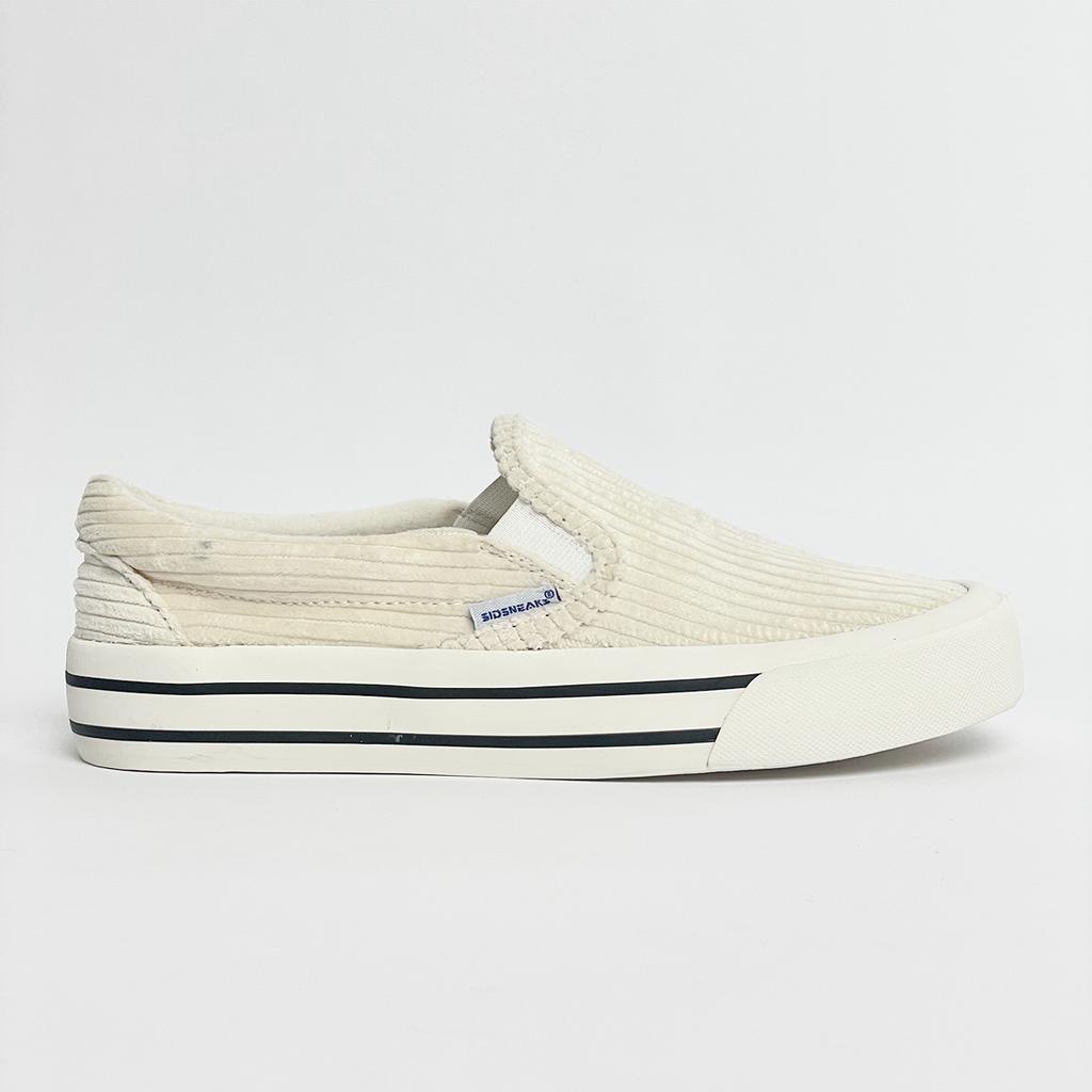 SIDSNEAKS - Sepatu Slip On Exelas Corduroy Broken White