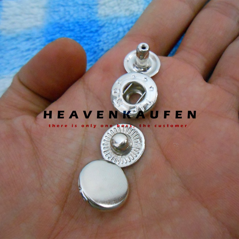 Kancing Jepret / Snap Button Nikel Silver 14 mm Untuk Kancing Jaket Dll