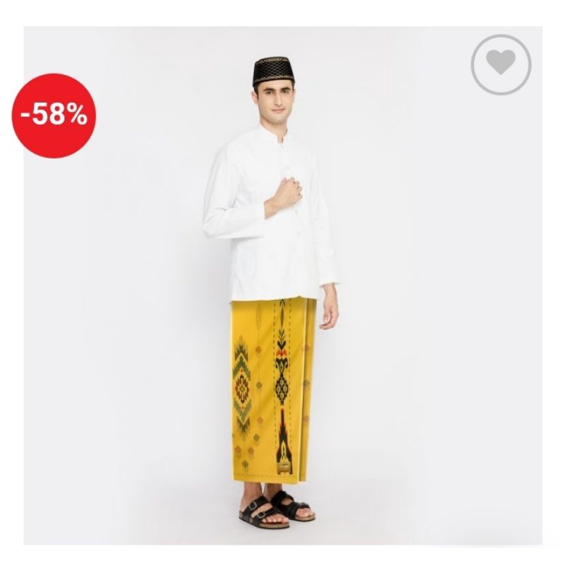 Sarung Atlas idaman 555 harmoni motif BHS Sid kuning