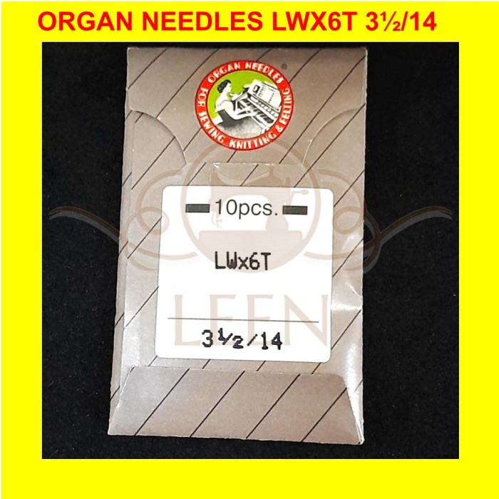 Jarum ORGAN LWx6T 14 Ori Japan Needles lw x 6t Mesin Sum Industri LEEN