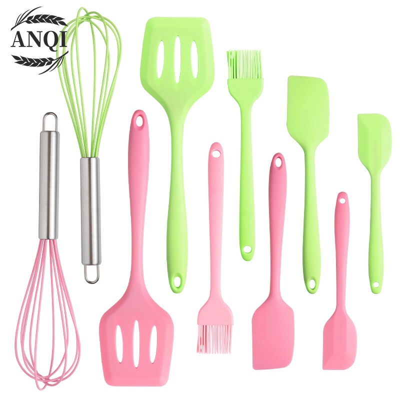 ANQI 1888 Set Spatula Peralatan Masak Sutil Silikon Non Stick Cooking Tools Isi 5 Pcs / VS