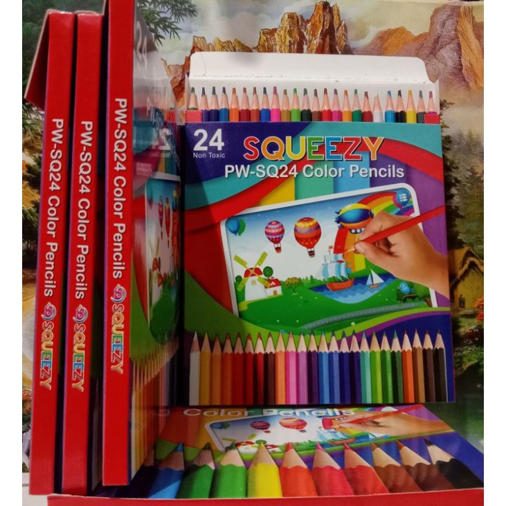 

pencil 24 warna sQueezy pw-sQ24 colour PENCILS