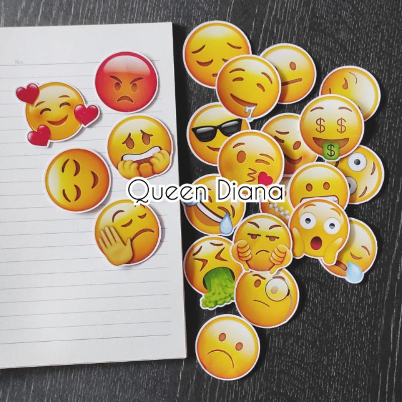 

Stiker kertas karakter emoticon wa 23pcs stiker aksesoris