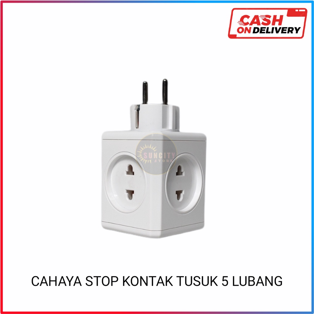 Bright G Stop Kontak Tusuk 5 Lubang / Steker T-Datar 5 Cabang