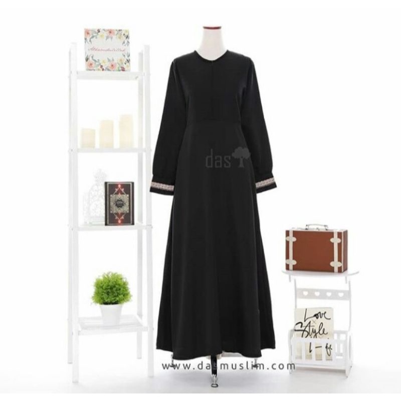 Gamis Hitam Simpel Polos Syari DAS Busui Baloteli Najwa by Dasmuslim
