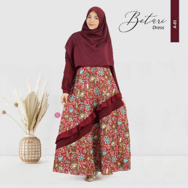 BETARI DRESS BY ZIZARA  GAMIS SYARI BUSUI BAHAN SAFINA MIX KATUN BATIK