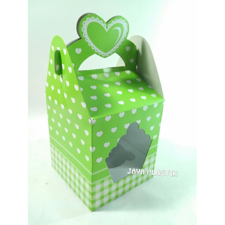 

jual DUS LOVE POLKADOT / BOX LOVE / DUS CUPCAKE LOVE ( HIJAU ) TERMURAH sni