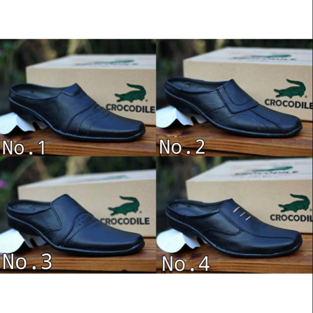 Sandal Sepatu Pria Keren Termurah Kulit Asli Bustong Crocodile Semi Formal Slop Kasual Santai Gaya