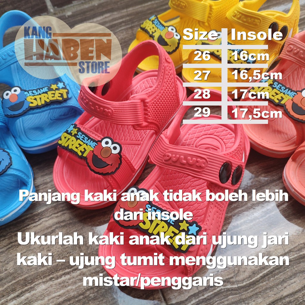 302ED Sandal Anak Bayi ELMO Unisex Prewalker dengan Tali Belakang