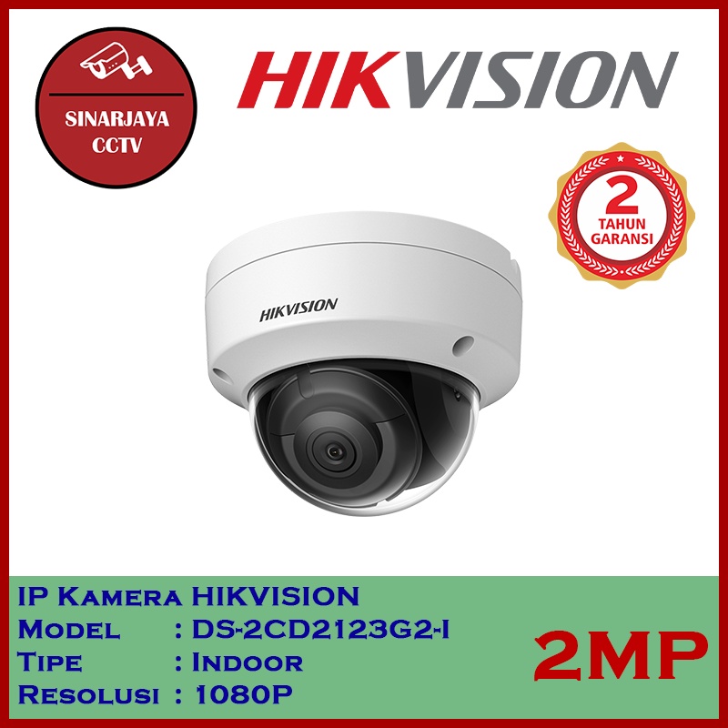 IP Kamera CCTV Dome Hikvision DS-2CD2123G2-I 2/4/6 MP Garansi Resmi