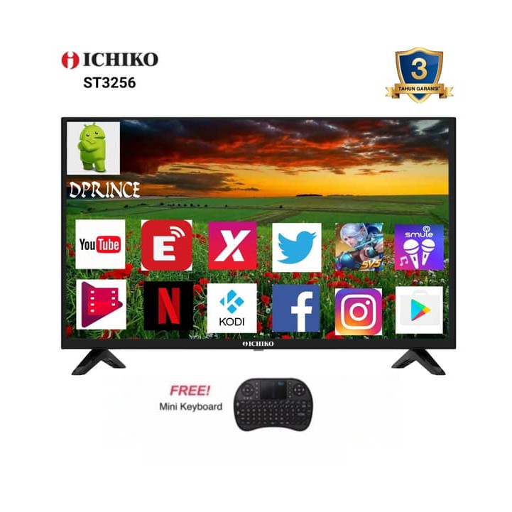 Paling Laris ICHIKO ST3256 Smart Android LED TV 32 Inch Freonk