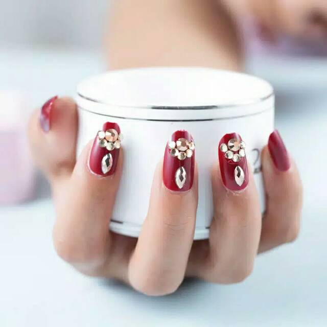 Kuku Palsu warna merah / KUKU PALSU / NAIL ART / KUKU WEDDING MERAH / FALSE NAIL ART