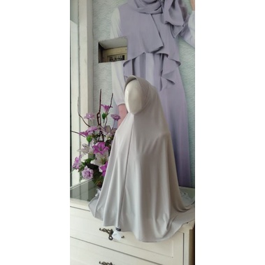 COD HIJAB WARNA HITAM / BERGO JUMBO PANJANG / BERGO HITAM DAN ABU MUDA / SHAS Bergo 088 SHASMIRA