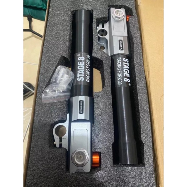 Tabung Shock depan rt stage copy ori + breket kaliper 4 piston 2 pin pnp mio soul fino vario beat sc