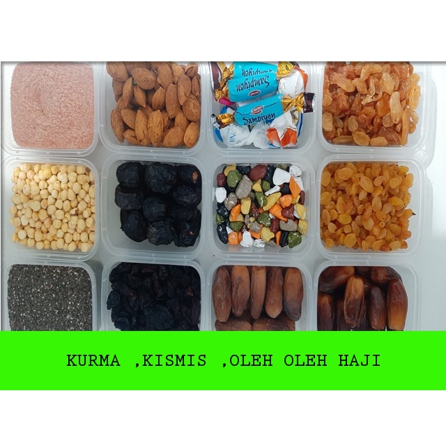 KURMA AJWA SUKARI TUNIS MADU  TANGKIA | KISMIS HITAM KUNING ASAM MAINIS | KACANG ARAB  ALMOND KULIT |COKLAT KRIKIL