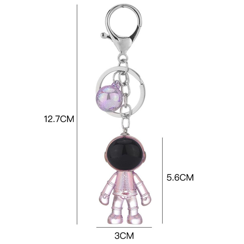 Lanfy Gantungan Kunci Hadiah Fashion Spaceman Key Chain Astronot Transparan Tempat Kunci