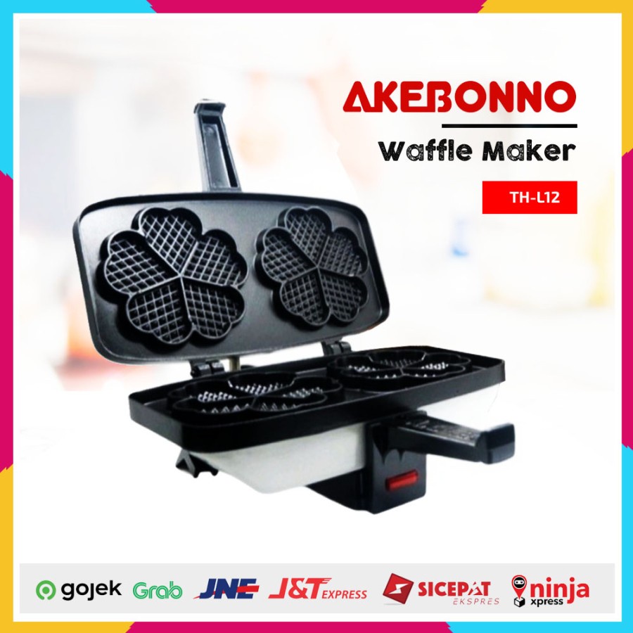 Cetakan Kue waffle maker Love Listrik High Quality Akebonno TH-L12