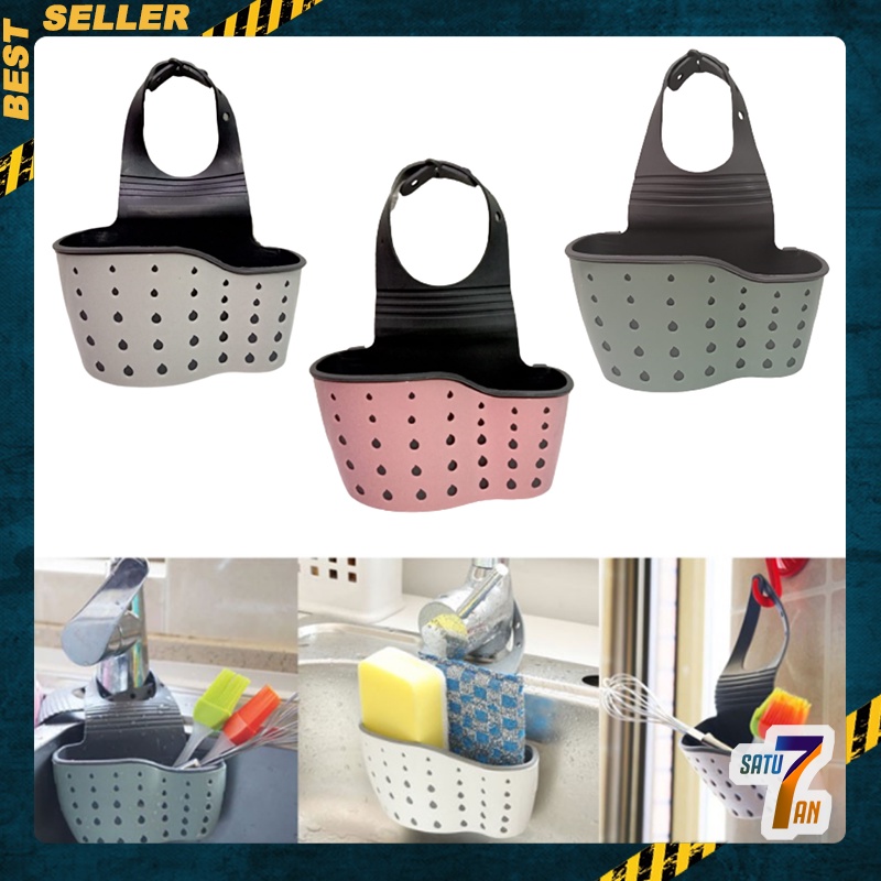 Satu7an TO-05-SK Rak Jaring Sponge Kran Wastafel Gantungan Tempat Sabun Cuci Piring Spons Wastafel
