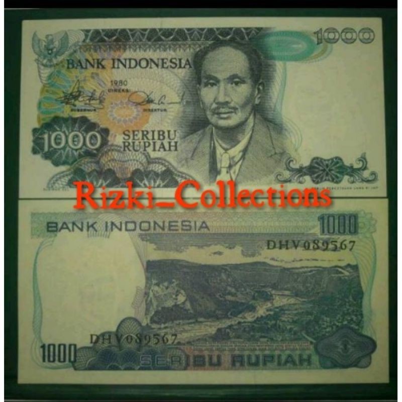 Uang 1000 rupiah sutomo thn 1980 UNC