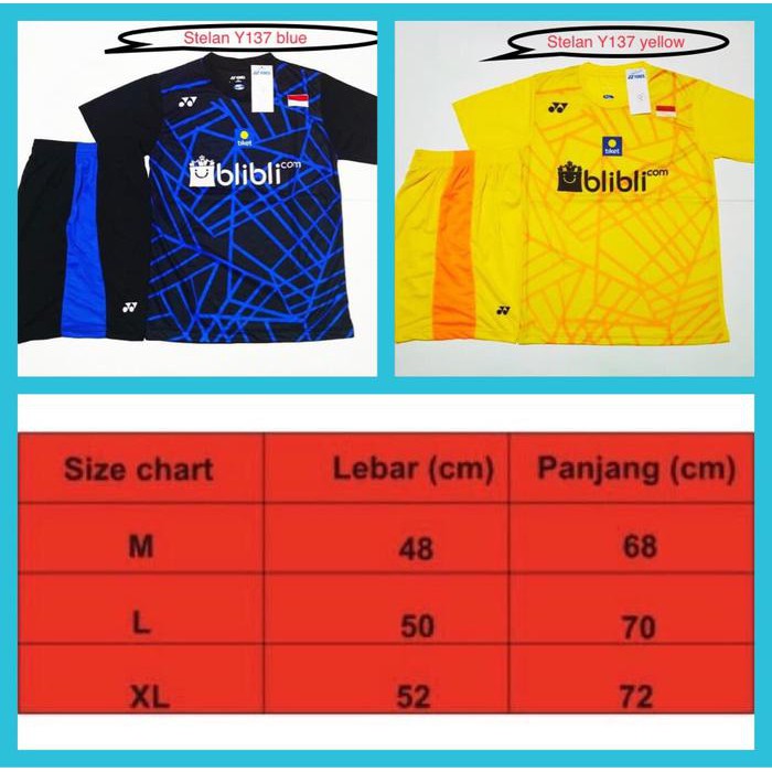 JERSEY BADMINTON & BULUTANGKIS SETELAN DEWASA (YONEX)