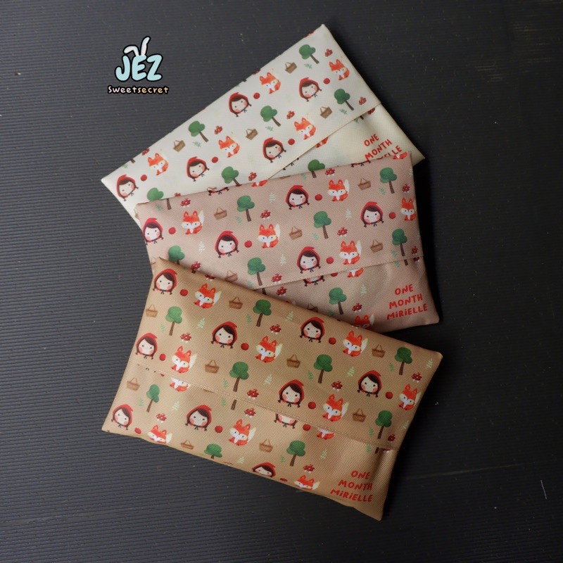 Souvenir Pouch Tissue Custom Full Print Tempat Tissue Kantong Kanvas Desain Suka Suka Min 10 pcs