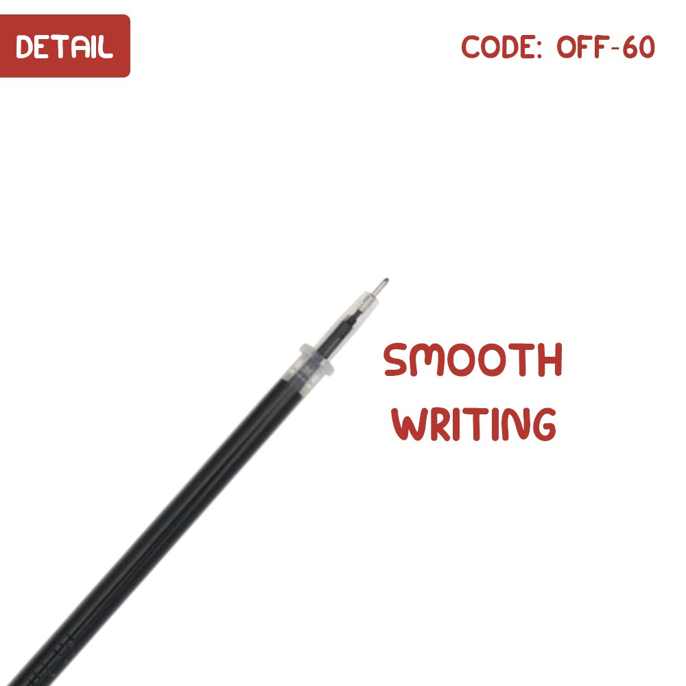 REFILL KENKO . Isi Pulpen Gel 0,5 mm KE-Series Tinta Hitam (Easy Gel dan Win Jeller) - OFF-60